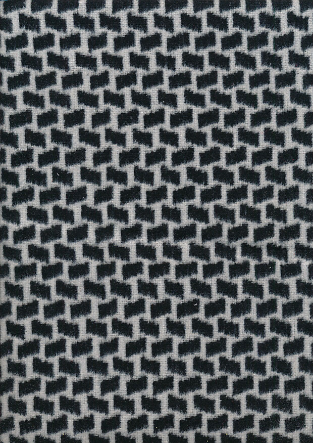 Medium Weight Wool Mix - Rectangles Black/Grey