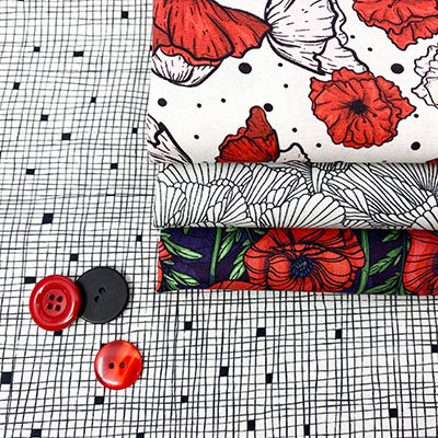 Fabric Freedom - Monochrome Madness, Red Flowers, Liquid Markers and Landscapes & Elements
