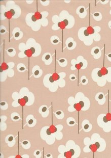 Pima Cotton Lawn - Taupe Floral Modern