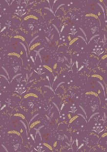 Cassandra Connolly For Lewis & Irene - Meadowside CC8.3 Grassfield Gathering on Mauve Taupe