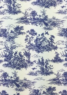 Chatham Glyn - Linen Look Popart Classic Lonetto Toile Blue