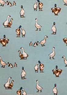 Chatham Glyn - Linen Look Popart Classic Ducks  Blue