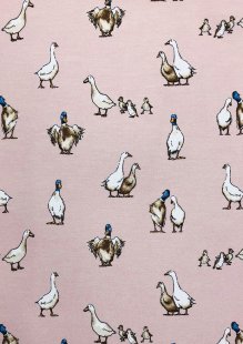 Chatham Glyn - Linen Look Popart Classic Ducks  Pink