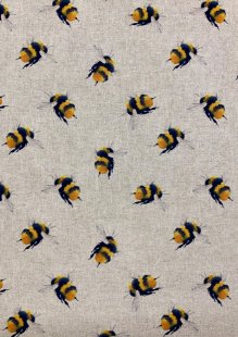 Chatham Glyn - Linen Look Popart Digital Print Large Bees