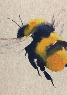 Chatham Glyn - Linen Look Popart Digital Print Bee Cushion Panel