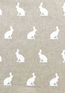 Chatham Glyn - Linen Look Popart Linen White Rabbits