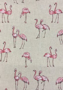 Chatham Glyn - Linen Look Popart Linen Flamingos