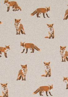 Chatham Glyn - Linen Look Popart Linen Foxes