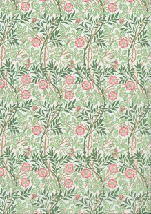 Crafty By Chatham Glyn - William Morris Poly Cotton PCD024Sweet Briar Pastel Green