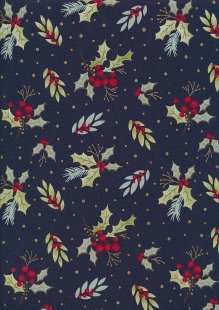 Craft Cotton Co. - Traditional Christmas Navy Sprig