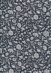 Quality Cotton Print - Floral Leaves Grey