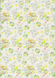 Fabric Freedom - Digital Print Easter Bunnies FF1003-6