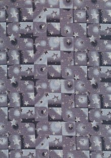 Fabric Freedom Traditional Gilded Christmas - Stars & Squares FF512-4 Grey