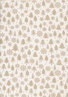 Fabric Freedom Christmas - Snowflakes and Trees Ivory