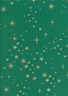 Fabric Freedom Christmas - Gold Stars Green