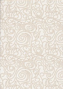 Fabric Freedom Christmas - Gold Swirls Ivory