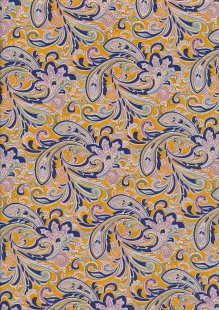 Fabric Freedom - Cotton Lawn Golden Yellow Paisley