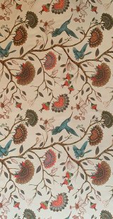 Furnishing Fabric - Hummingbird Turquoise on Cream