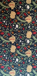 Furnishing Fabric - Floral Beige on Navy