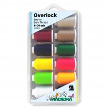 Box: Aeroflock: Overlock Thread: 12 x 1000m: Miniking Spools: Assorted