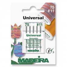 Sewing Machine Needles: Universal Embroidery: Size 75, No.11: 5 Cards