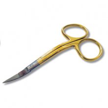 Scissors: Embroidery: Gold-Plated: Double Curved: 9cm/3.5in