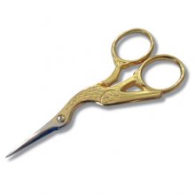 Scissors: Embroidery: Gold-Plated: Stork Style: 9cm/3.5in