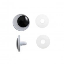 Toy Eyes: Safety Googly: 12mm: Black: 6 Pack