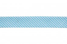 Bias Binding: Cotton: Printed: Stripes: 20mm: Turquoise