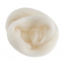 Natural Wool Roving: 50g: White