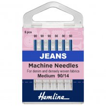Sewing Machine Needles: Jeans: Medium/Heavy 90/14: 5 Pieces