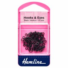 Hooks and Eyes: Black - Size 2