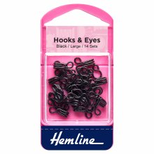 Hooks and Eyes: Black - Size 3