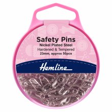 Safety Pins: 23mm - Nickel - 50pcs