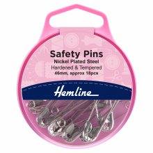 Safety Pins: 46mm - Nickel - 18pcs