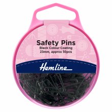 Safety Pins: 23mm - Black - 50pcs