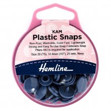 KAM Plastic Snaps: 25 x 12.4mm Sets: Navy