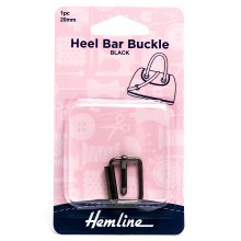 Heel Bar Buckle: 20mm: Nickel Black