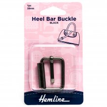 Heel Bar Buckle: 30mm: Nickel Black