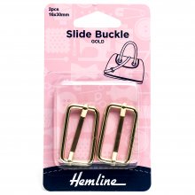Slide Buckles: 30mm x 16mm: Gold: 2 Pieces