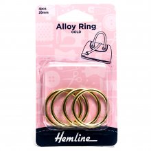 Alloy Ring: 26mm: Gold: 4 Pieces