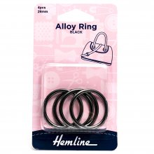 Alloy Ring: 26mm: Nickel Black: 4 Pieces