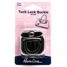 Tuck Lock Buckle: 47mm: Nickel Black