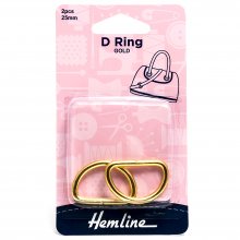 D Ring: 25mm: Gold: 2 Pieces