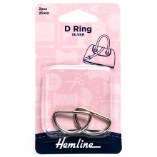 D Ring: 25mm: Nickel: 2 Pieces