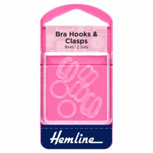 Bra Hooks & Clasps: Clear - 9mm