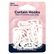 Curtain Hooks: Standard: 33 x 12mm: 20 Pieces
