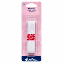 General Purpose Knitted Elastic: White - 1m x 20mm