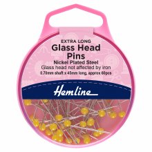 Glass Head Pins: Nickel - 45mm, 60pcs