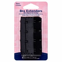 Bra Back Extenders: Black - 75mm
